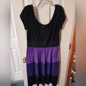 Black and Purple Colorblock Dress